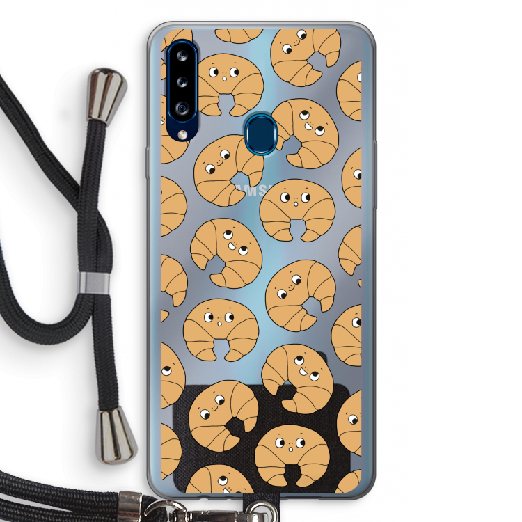 Croissant: Samsung Galaxy A20s Transparant Hoesje met koord