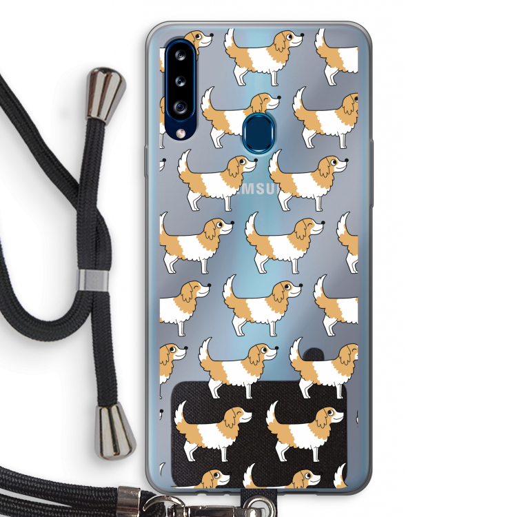 Doggy: Samsung Galaxy A20s Transparant Hoesje met koord