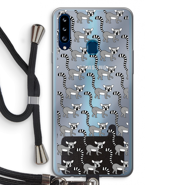 Makis: Samsung Galaxy A20s Transparant Hoesje met koord