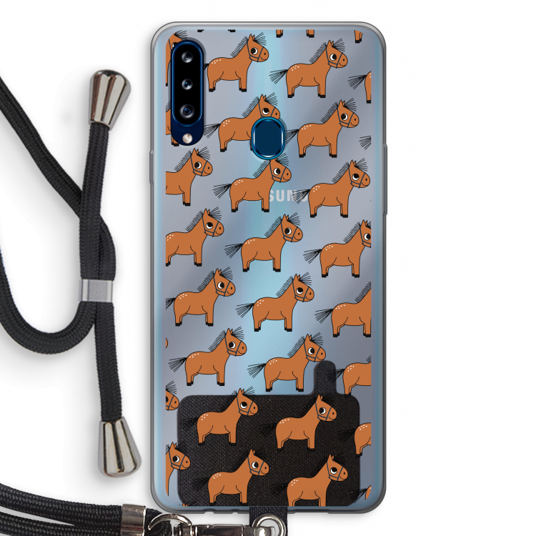 Pony: Samsung Galaxy A20s Transparant Hoesje met koord