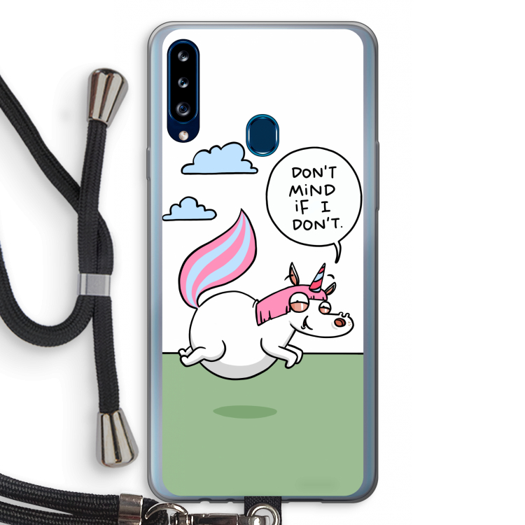 Unicorn: Samsung Galaxy A20s Transparant Hoesje met koord