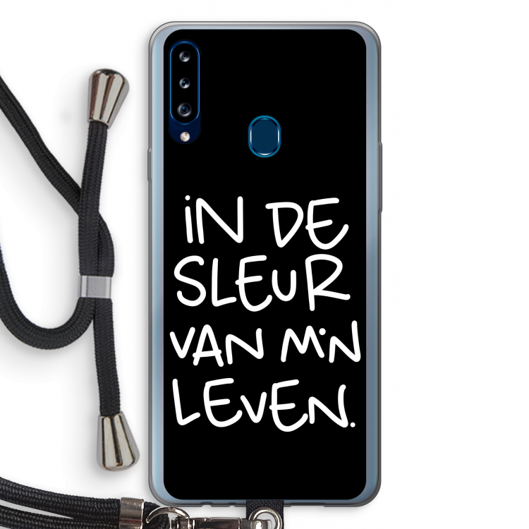 De Sleur: Samsung Galaxy A20s Transparant Hoesje met koord