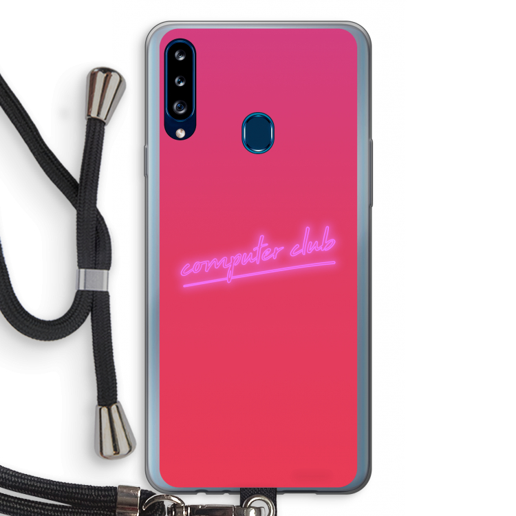 Vice Glow: Samsung Galaxy A20s Transparant Hoesje met koord