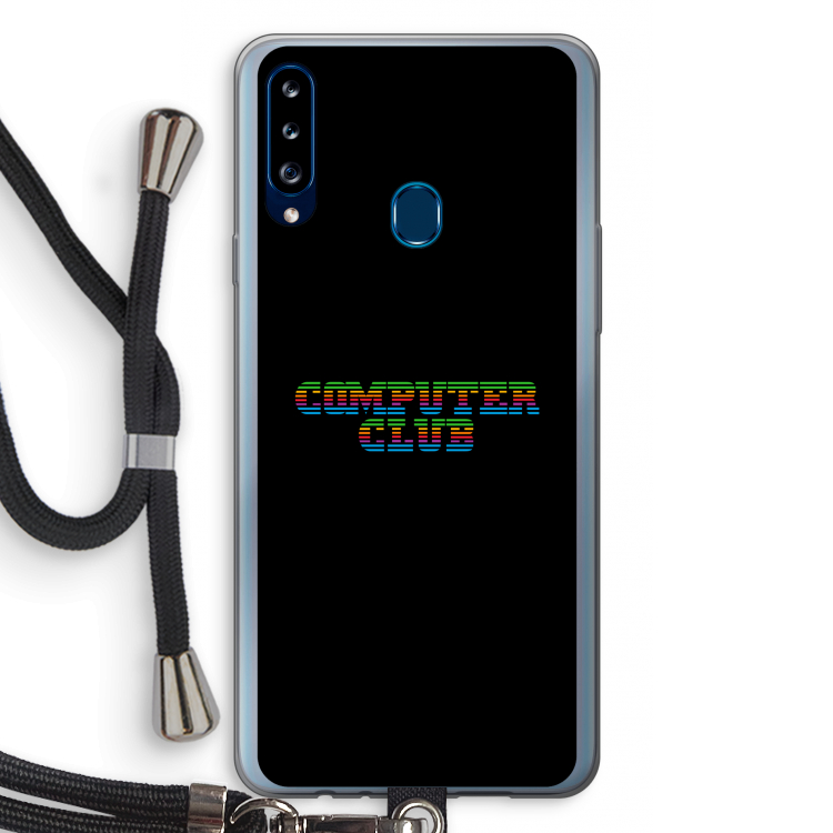 Retro: Samsung Galaxy A20s Transparant Hoesje met koord