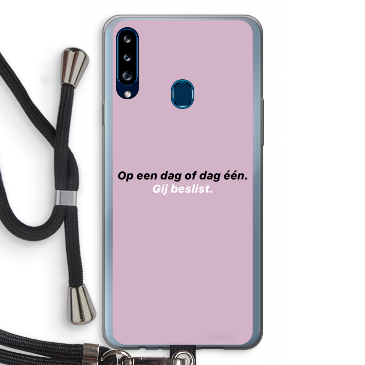 gij beslist: Samsung Galaxy A20s Transparant Hoesje met koord