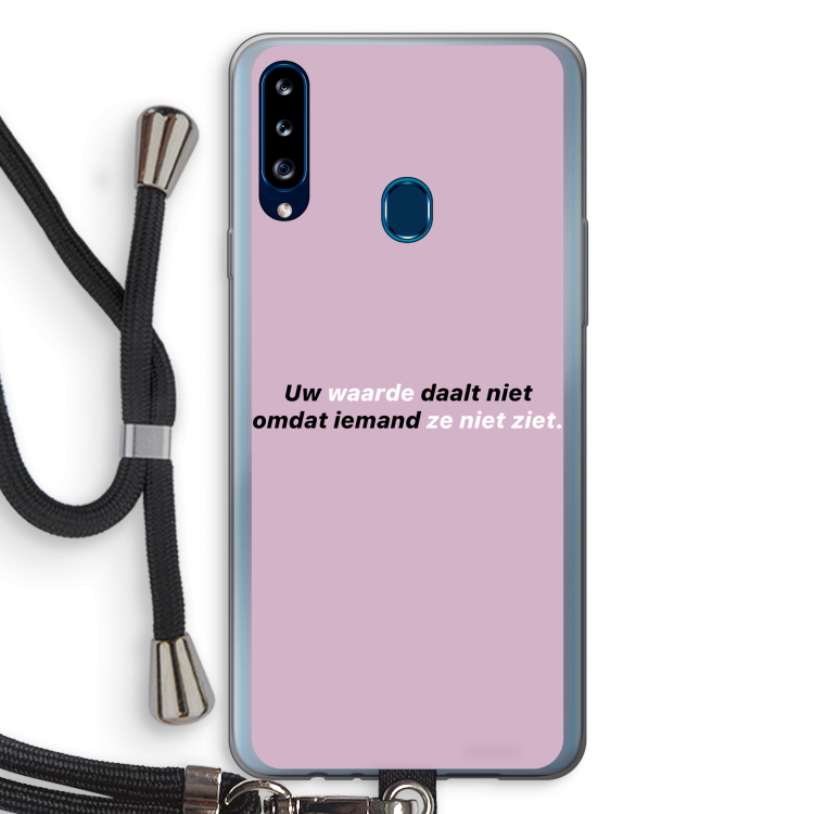 uw waarde daalt niet: Samsung Galaxy A20s Transparant Hoesje met koord