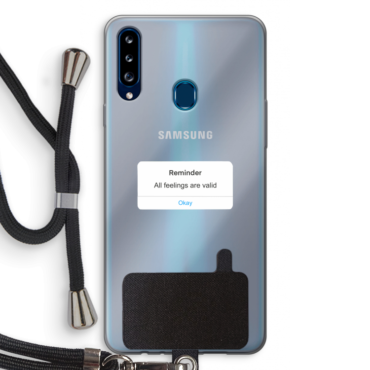 Reminder: Samsung Galaxy A20s Transparant Hoesje met koord