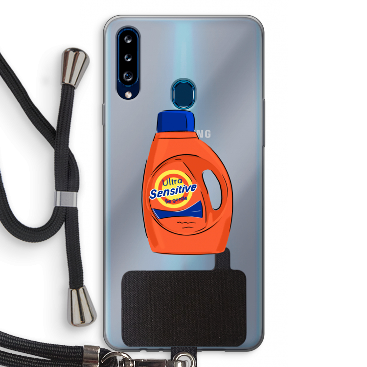 Ultra Sensitive: Samsung Galaxy A20s Transparant Hoesje met koord