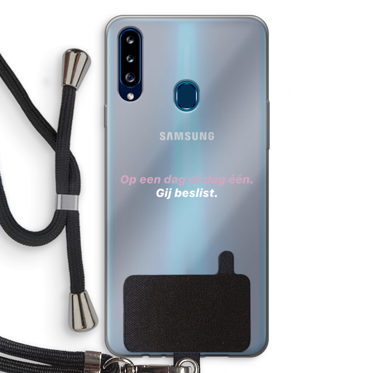 gij beslist: Samsung Galaxy A20s Transparant Hoesje met koord