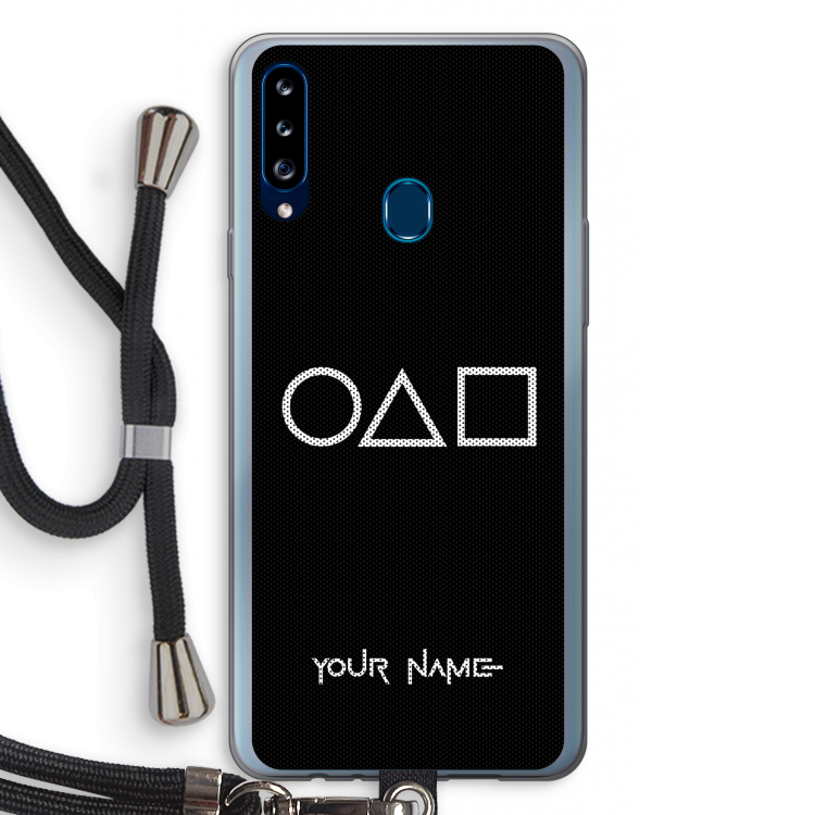Squid Game: Samsung Galaxy A20s Transparant Hoesje met koord