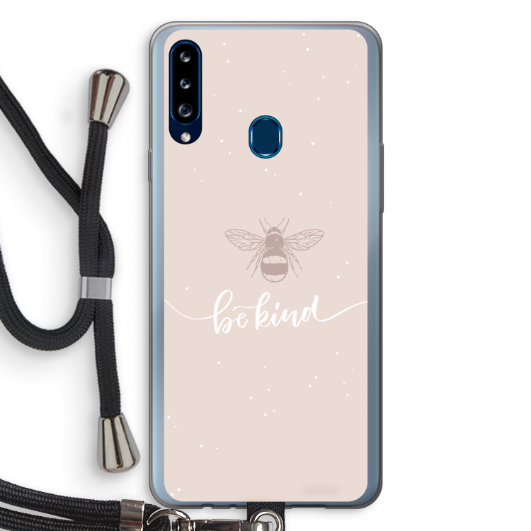 Be(e) kind: Samsung Galaxy A20s Transparant Hoesje met koord
