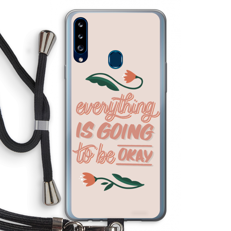 Optimistic flower girl: Samsung Galaxy A20s Transparant Hoesje met koord