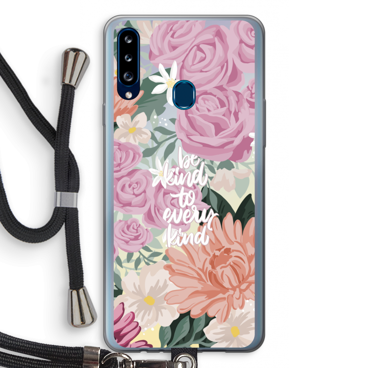 Kindness matters: Samsung Galaxy A20s Transparant Hoesje met koord