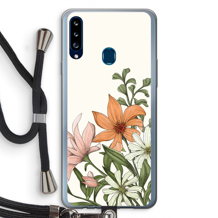 Floral bouquet: Samsung Galaxy A20s Transparant Hoesje met koord