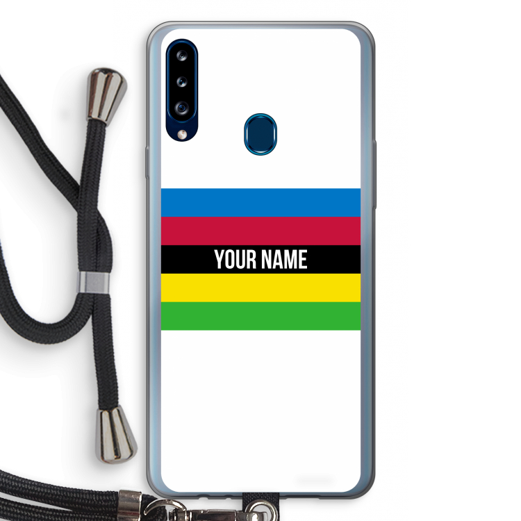 WK Wielrennen: Samsung Galaxy A20s Transparant Hoesje met koord