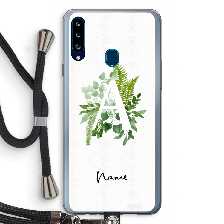 Green Brush: Samsung Galaxy A20s Transparant Hoesje met koord
