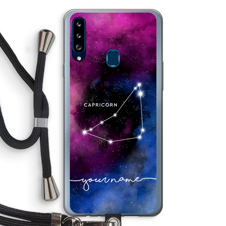 Sterrenbeeld - Donker: Samsung Galaxy A20s Transparant Hoesje met koord