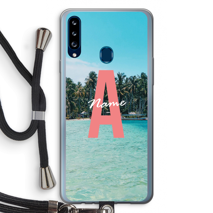 Pacific Dream: Samsung Galaxy A20s Transparant Hoesje met koord
