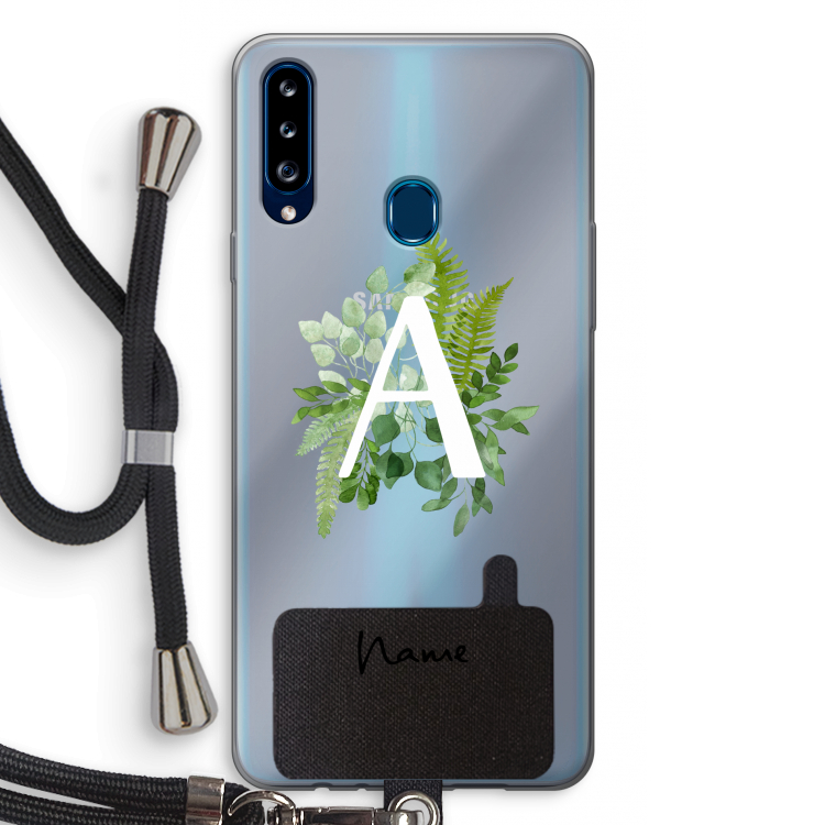 Green Brush: Samsung Galaxy A20s Transparant Hoesje met koord