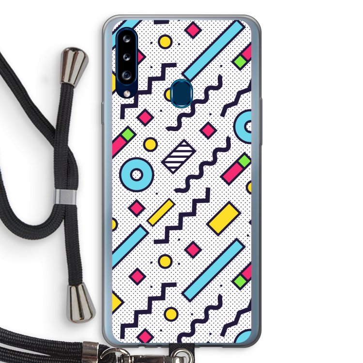 8-bit N°8: Samsung Galaxy A20s Transparant Hoesje met koord