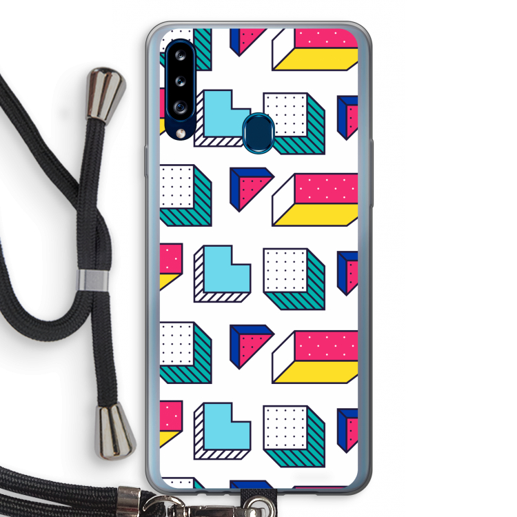 8-bit N°7: Samsung Galaxy A20s Transparant Hoesje met koord