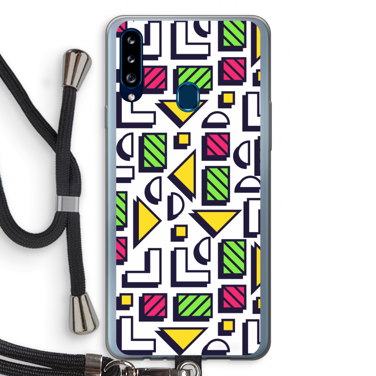 8-bit N°4: Samsung Galaxy A20s Transparant Hoesje met koord