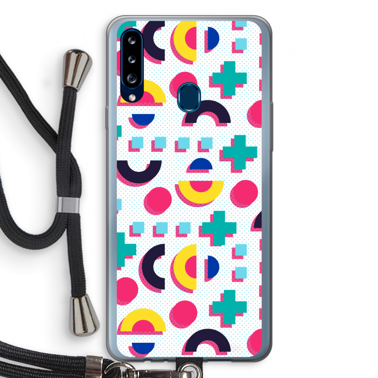 8-bit N°2: Samsung Galaxy A20s Transparant Hoesje met koord
