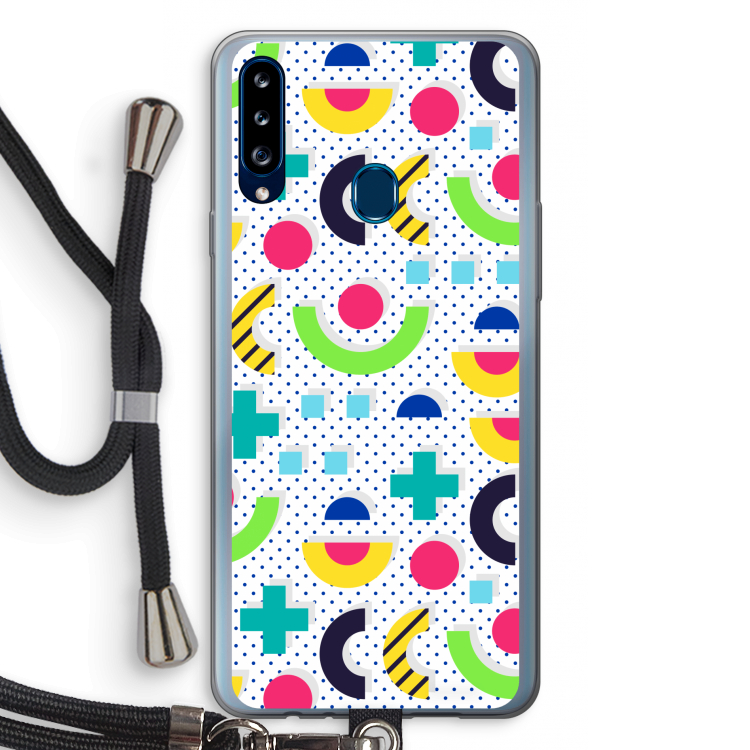 8-bit N°1: Samsung Galaxy A20s Transparant Hoesje met koord
