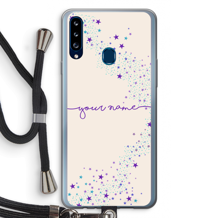 Sterren: Samsung Galaxy A20s Transparant Hoesje met koord