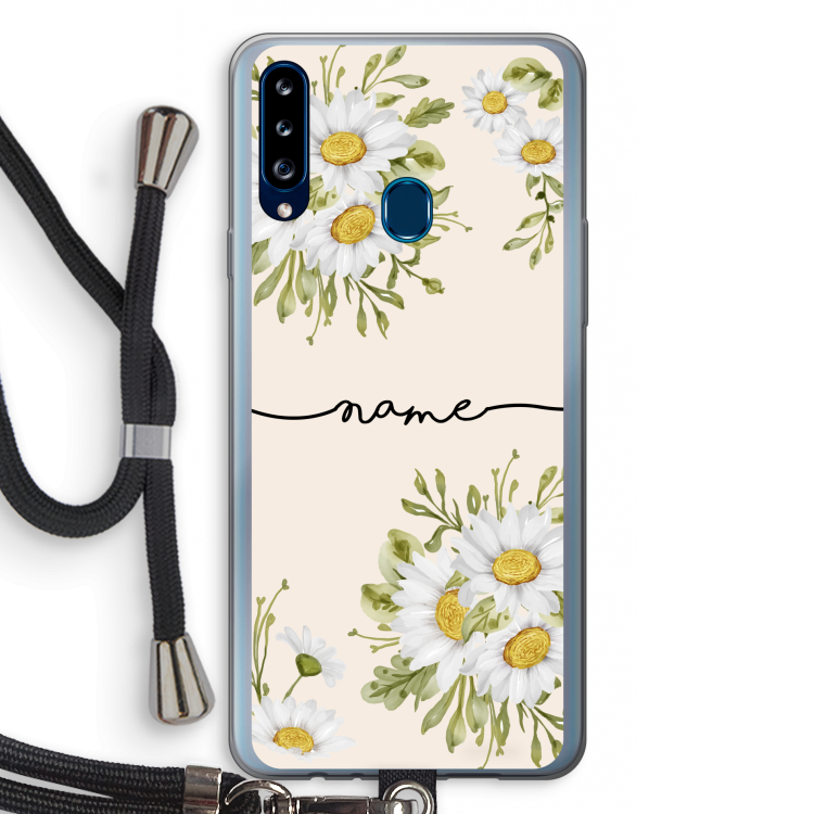 Daisies: Samsung Galaxy A20s Transparant Hoesje met koord