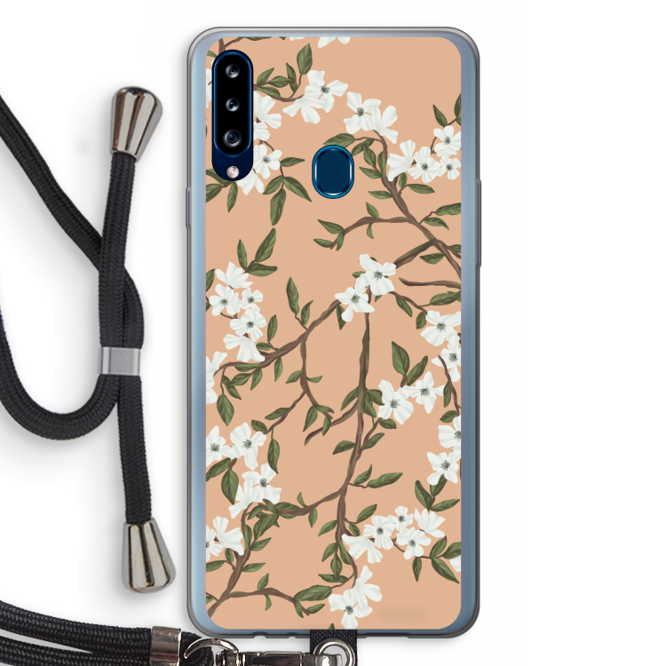 Blossoming spring: Samsung Galaxy A20s Transparant Hoesje met koord