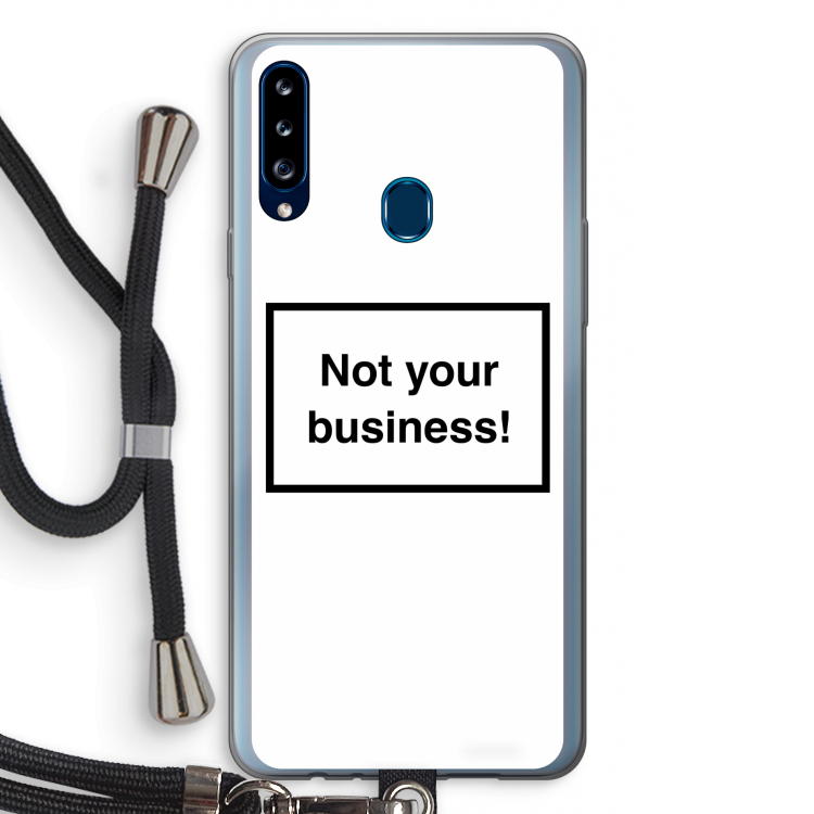 Not your business: Samsung Galaxy A20s Transparant Hoesje met koord