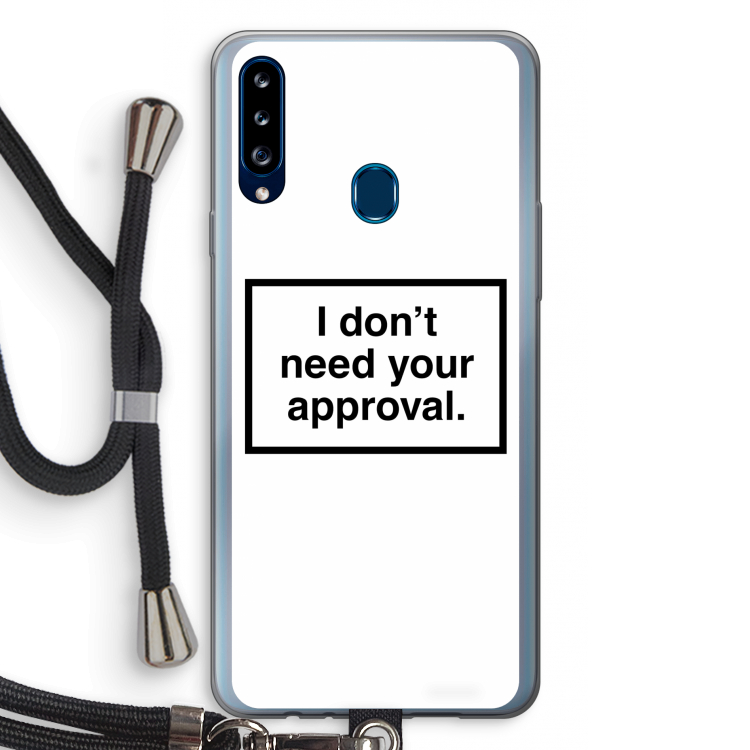 Don't need approval: Samsung Galaxy A20s Transparant Hoesje met koord