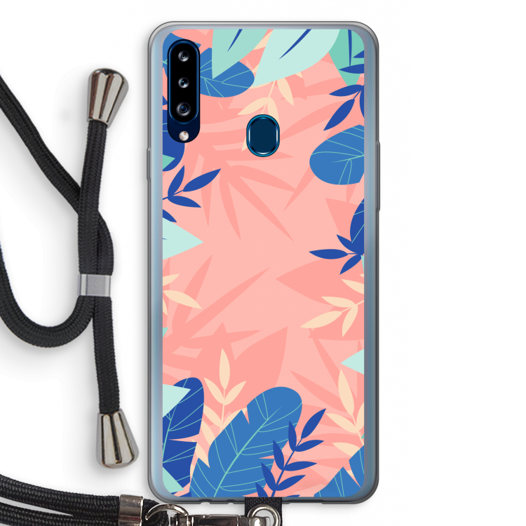 Tropisch: Samsung Galaxy A20s Transparant Hoesje met koord