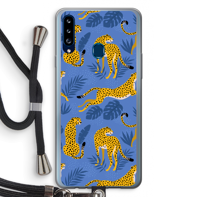 Luipaard: Samsung Galaxy A20s Transparant Hoesje met koord