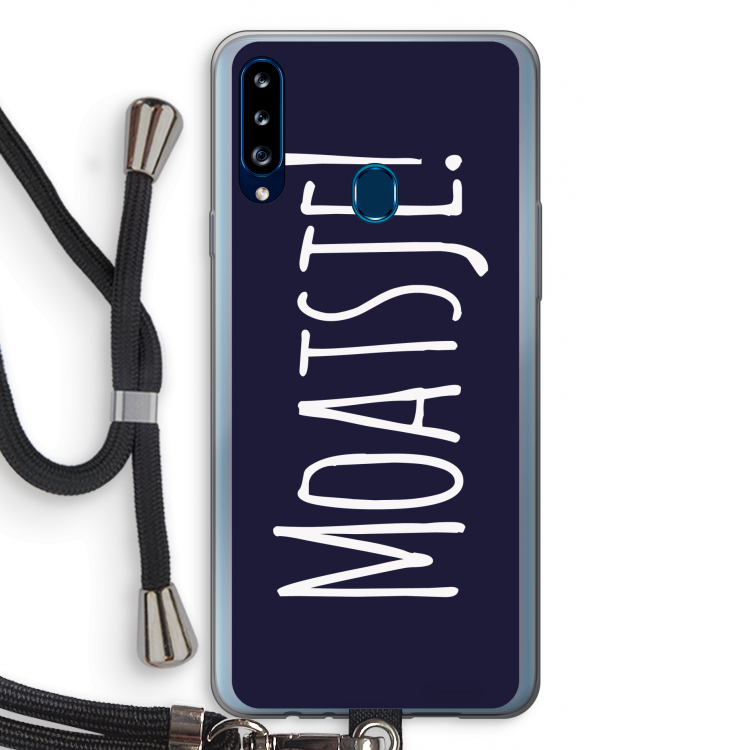Moatsje!: Samsung Galaxy A20s Transparant Hoesje met koord