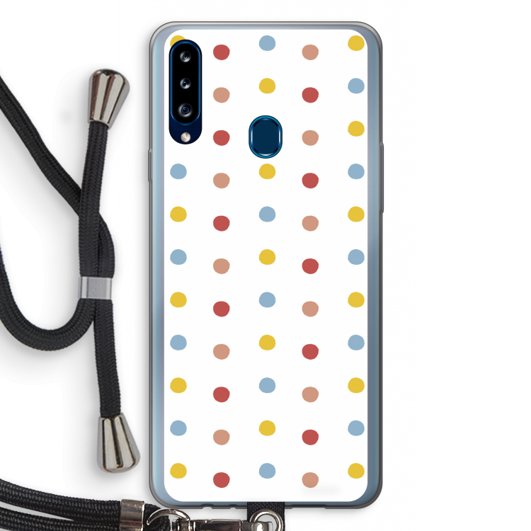 Bollen: Samsung Galaxy A20s Transparant Hoesje met koord