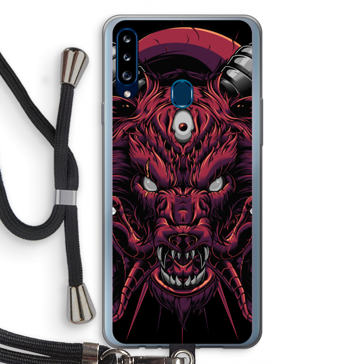 Hell Hound and Serpents: Samsung Galaxy A20s Transparant Hoesje met koord