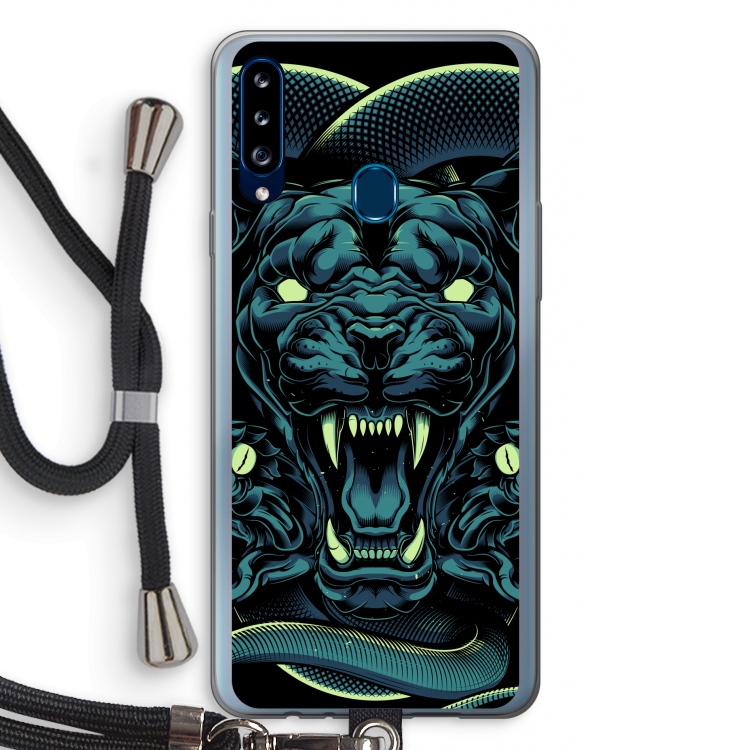 Cougar and Vipers: Samsung Galaxy A20s Transparant Hoesje met koord