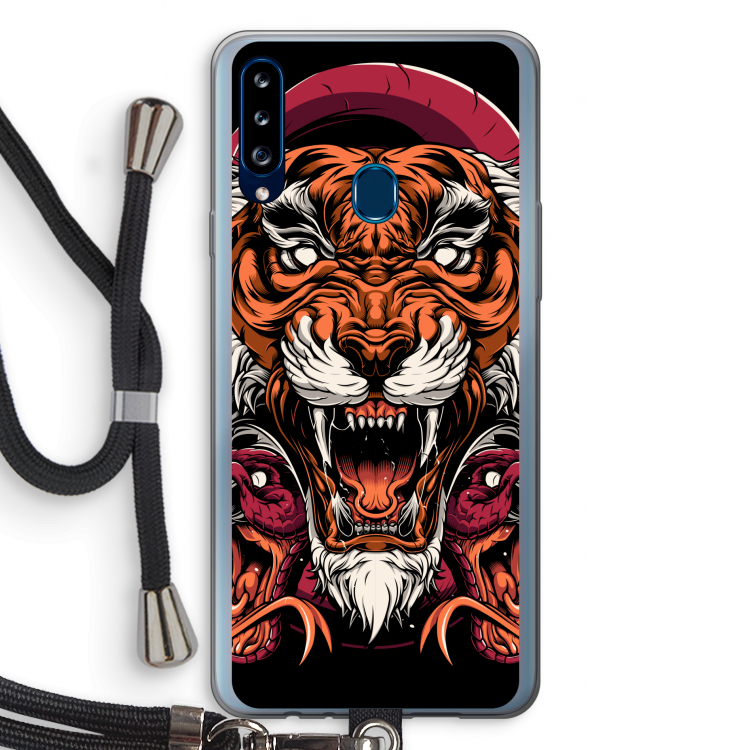 Tiger and Rattlesnakes: Samsung Galaxy A20s Transparant Hoesje met koord