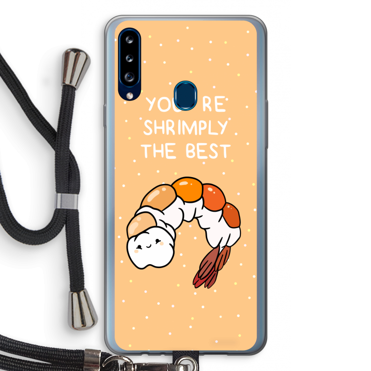 You're Shrimply The Best: Samsung Galaxy A20s Transparant Hoesje met koord