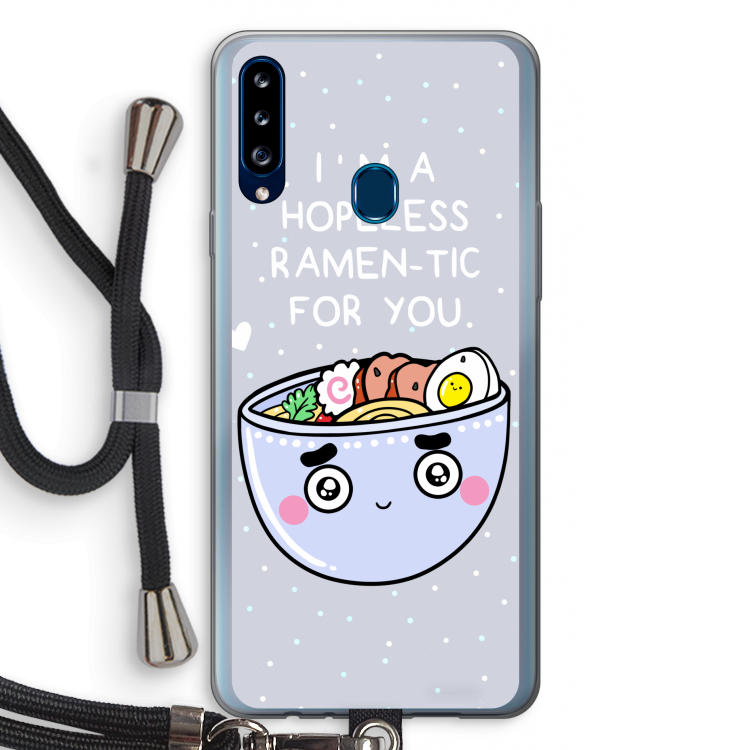 I'm A Hopeless Ramen-Tic For You: Samsung Galaxy A20s Transparant Hoesje met koord