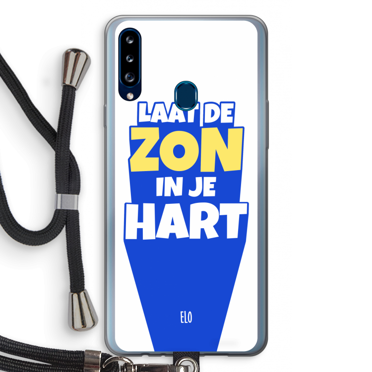 Laat de zon in je hart: Samsung Galaxy A20s Transparant Hoesje met koord