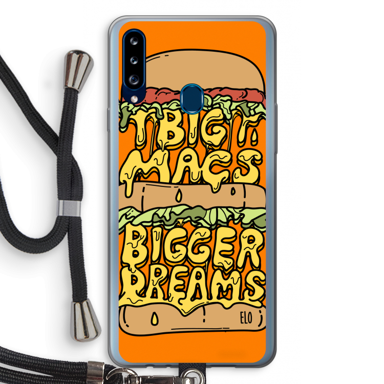 Big Macs Bigger Dreams: Samsung Galaxy A20s Transparant Hoesje met koord