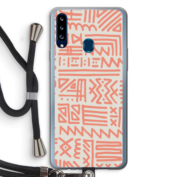 Marrakech Pink: Samsung Galaxy A20s Transparant Hoesje met koord