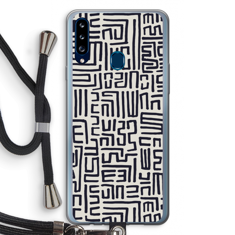 Moroccan Print: Samsung Galaxy A20s Transparant Hoesje met koord