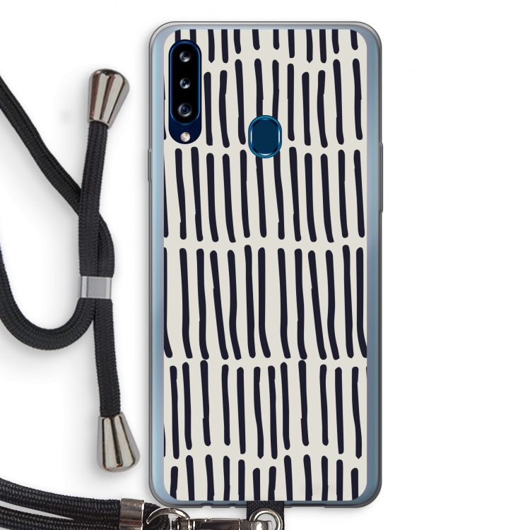 Moroccan stripes: Samsung Galaxy A20s Transparant Hoesje met koord
