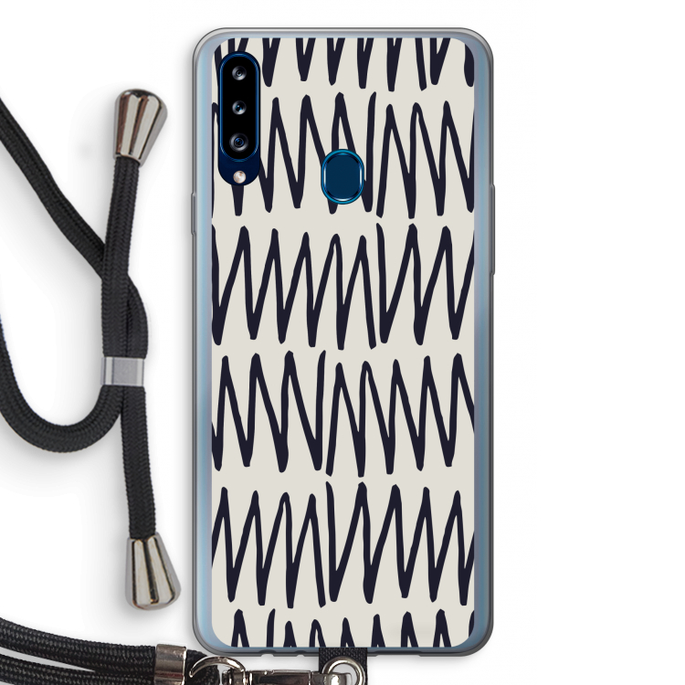 Marrakech Zigzag: Samsung Galaxy A20s Transparant Hoesje met koord