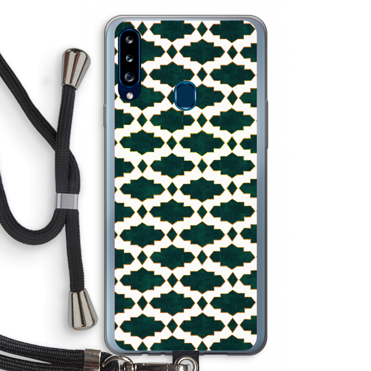 Moroccan tiles: Samsung Galaxy A20s Transparant Hoesje met koord