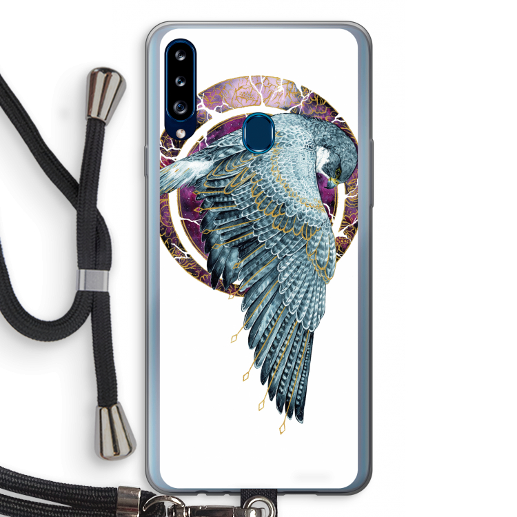 Golden Falcon: Samsung Galaxy A20s Transparant Hoesje met koord